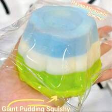 1pc-Squishy-Large Pudding Squeeze-Sensory Toys-Silicone Squeeze-Bursting Simulation Pudding-Vent Toy-Simulation Food Play--Birthday Gift-Perfect Gift-Gift-Collection Display - Multicolor - View 9