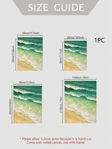 1件海洋波浪紋理帆布壁畫，漸層綠色海岸裝飾畫，現代海灘波浪牆面裝飾，適用於公寓、臥室、浴室、客廳裝飾 - 彩色 - 查看 6
