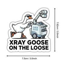 3Inches-1PC Xray Goose, On The Loose Sticker, A Retractable Id Holder Featuring A Mischievous Goose Wielding X‑Ray Energy, Perfect For Radiology Techs, Ct/Mri Staff, Er Teams, Students, And Anyone Who Loves A Little Unhinged Bird Humor During Long Shifts - A - View 8