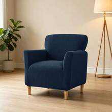 1 buah Sarung Sofa Kecil Bertekstur Kulit Jagung, Dekorasi Rumah, Sarung Sofa Sepanjang Musim, Menutupi Sofa Sepenuhnya, Penutup Debu, Cocok Untuk Kamar Tidur dan Ruang Belajar, Dekorasi Natal - biru laut - View 8