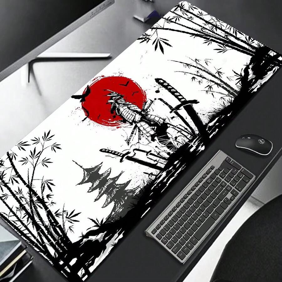 Mousepad Prajurit Samurai Aksesori Komputer Gamer Alas Meja Keyboard Hitam Mousepad Perusahaan Aksesori Meja Laptop Gaming Pengguna PC Esports - View 1