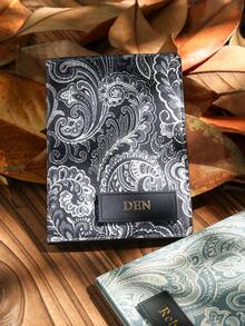 Takeoak 1PC Custom Hot Stamping Vintage Paisley Patten Passport Cover Custom Retro Passport Cover Personalized Name Boho Passport Holder For Travel Essentials, RFID Blocking Travel Document Organizer For Women And Men Unique Holiday Gift - Multicolor - View 5