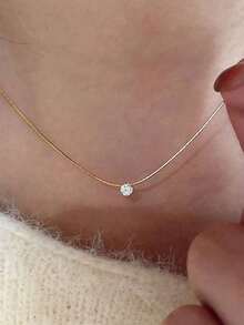 Nooxian Minimalist Chain Necklace - Yellow Gold 4 - View 8