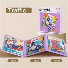 3-In-1 Magnetic Puzzle, Suitable For Progressive Education Logic Toy, Includes Magnetic Puzzle Pieces, Ocean/Animal/Transportation Theme Educational Game, Challenging Activity, Suitable For Learning And Patience Cultivation Birthday Gift - Multicolor - View 13