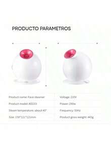 Vaporizador Humidificador Facial Multifuncional Spa Ozono Estetica Barberia Casa Hogar Instrumento De Vapor Belleza Profesional Skin Para Rostro Cuidado Poros Puntos Negros Para Exfoliar Lucir Un Cutis Humectado Libre De Impurezas - Blanco - Ver 6
