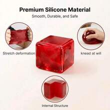 ND Red Square Stress Ball, Slow Rebound Squeeze Toy, Soothing Emotions, Super Soft Squeeze Toy, Slow Rebound Anxiety Relief Fidget Toy, Relieves Anxiety, ADHD And Autism, Perfect Office Accessory And Back To School Gift - Multicolor - View 4