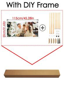 1pc Customized Photo Print Canvas Art, Large Size Personalized Poster, Includes DIY Frame (Self-Assembly) Or Canvas Only, Mother's Day Gift - Multicolor - View 21