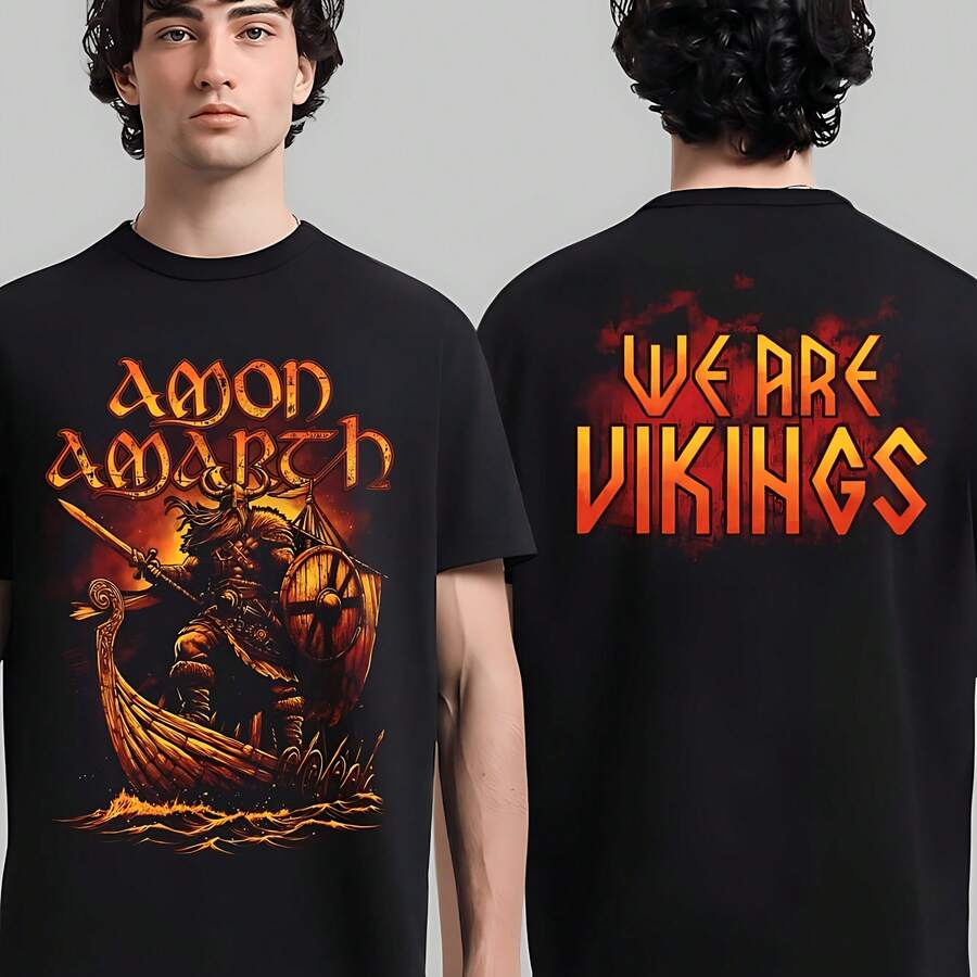 Amon Amarth We Are Vikings Two Sided T-Shirt - Black - View 1