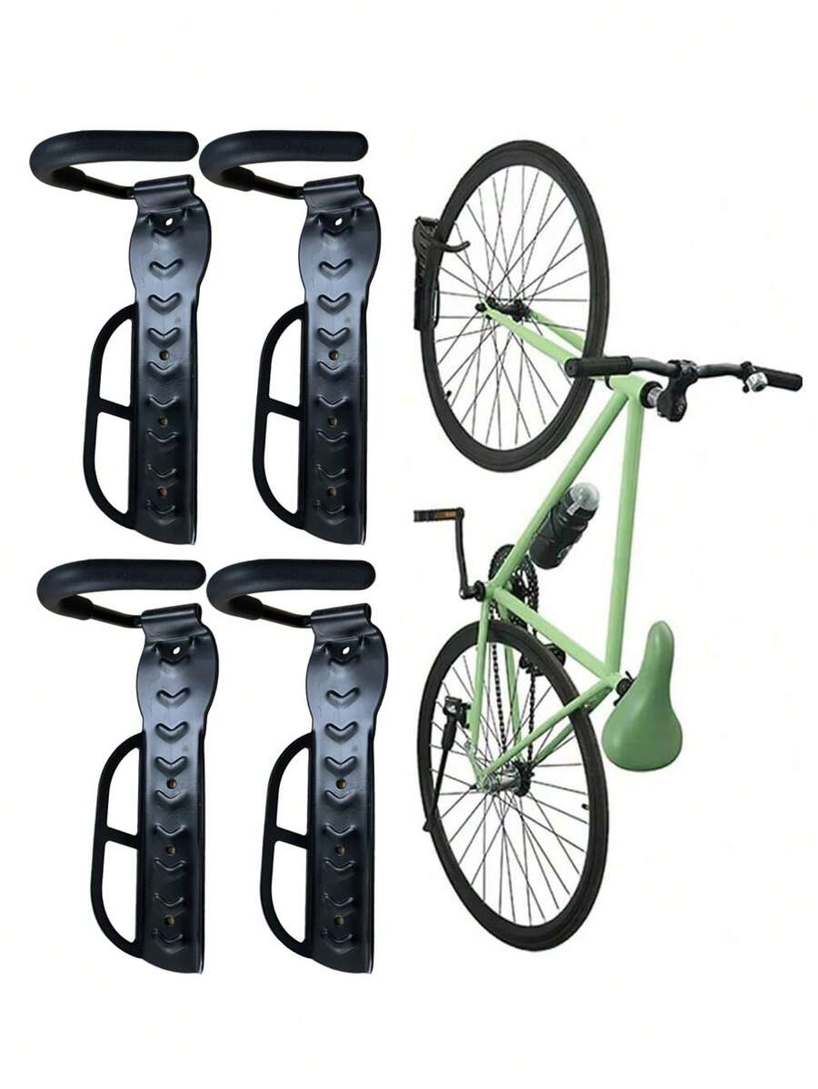 1件式壁掛式自行車掛鉤停車架,壁掛式單車收納展示架,自行車配件 - 黑色 - 查看 1