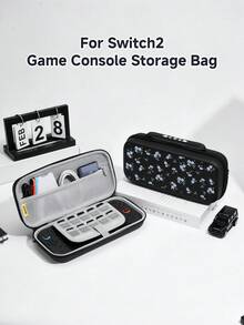 一套简约花卉图案兼容配件，适用于Switch2 (2025)/Switch NS/Switch OLED，包括白色/黑色主机保护壳、手柄保护套、收纳袋、卡槽底座、TPU软壳，优雅实用，便携式支架，防摔防刮防污，时尚浪漫礼物。 - 彩色 - 查看 8