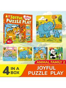 beartale 36pcs 4-In-1 Halloween Cartoon Puzzle Game Set, Includes Pumpkin, Ghost, Bat Patterns, Suitable For Early Childhood Education, Develop Concentration, Creativity And Logical Thinking, Montessori Toy, School Supplies, Puzzle Gift, Teaching Aid, Early Education Toy, Classroom Toy, Student, Toddler Learning Activity, Children Birthday Gift, Halloween Party Gift, Holiday Home Decor - Multicolor - View 15
