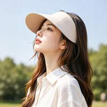 1pc Seamless Integrated Sun Protection Visor Hat, With Widened Brim For UV Protection, Breathable And Non-Sweaty Sun Hat, The First Choice For Holiday Gifts, Valentine's Day Present, Mother's Day Gift, Anniversary Present, Suitable For Short Trips, Camping, Driving, And Commuting, Sun Protection Gear, And A Stylish Accessory - 淺灰色 - 查看 11