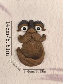 1pc Outdoor Garden Resin Big Mustache Bird Feeder Decor, With Big Mustache And Big Eyes Design, Suitable For Tree Decoration, Bird Feeding, Garden Arrangement, Tabletop Decoration, Perfect Gift For Mother's Day/Father's Day/Spring Outdoor Decor, Nature Gardening Enthusiasts - A - View 7