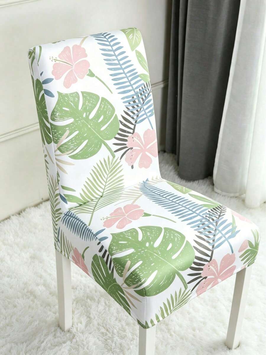 1/4/6 Stücke geometrische & blumenprint Milchseide Stuhlbezüge, modern minimalistischer digitaldruck Stretch Esszimmerstuhl Überzüge, geeignet für Wohnzimmer, Zuhause, Esszimmer, Party, Feiertags Dekoration
