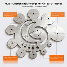 1PC Stainless Steel Radius Gauge, 11-In-1 Multi-Functional Circular Template Ruler, Center Arc Finding Tool, 8-24mm Woodworking, Leather Processing, Model Making, Jewelry Making, Tattoo Round Corner Ruler,Woodworking Tools,Flooring,Art Supplies - A - View 3