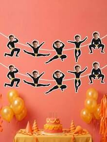 5/10/15 cái Banner tiệc nam vận động viên thể dục tùy chỉnh ảnh, Banner nhào lộn mặt hài hước cá nhân hóa với các chi tiết cắt lấp lánh, Banner lấp lánh cho lễ kỷ niệm trẻ em/thanh thiếu niên, tiệc độc thân cô dâu và đêm hội con gái - Nhiều màu - Xem 4