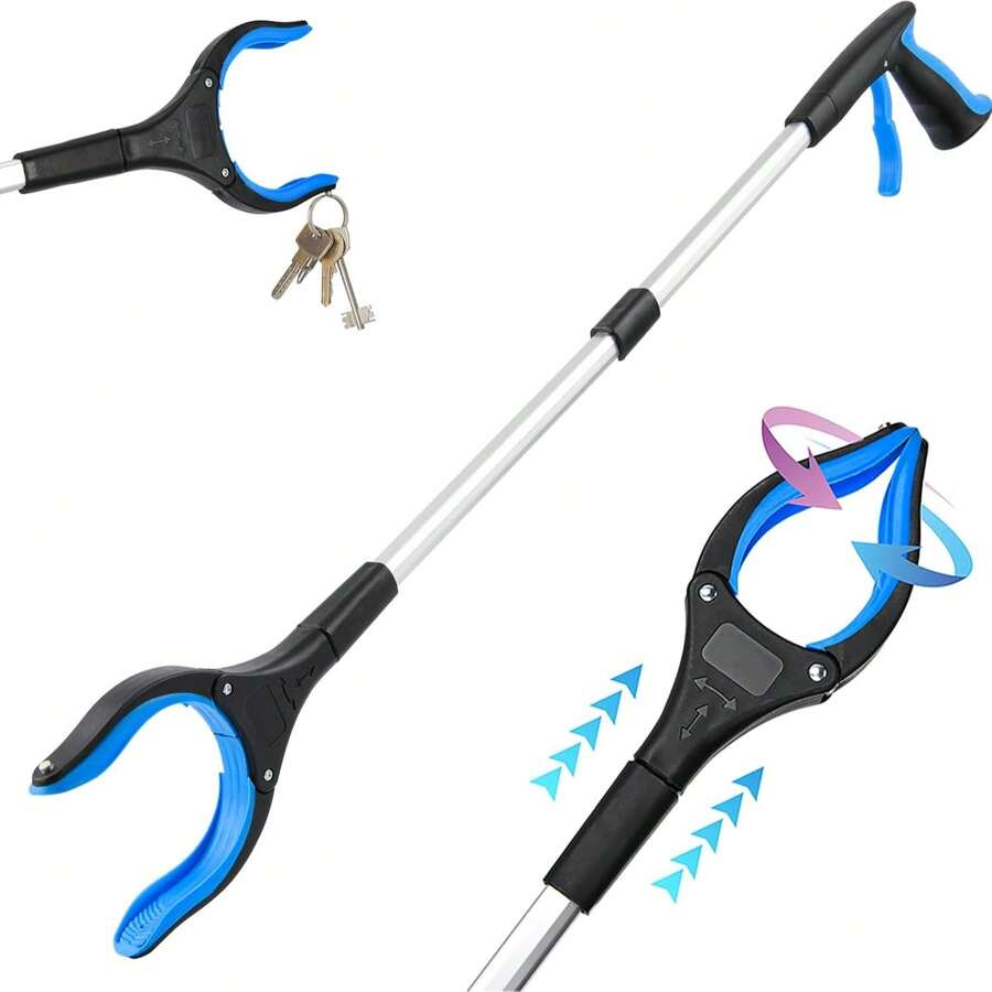 32 Inch Foldable Grabber Reacher Tool Lightweight Aluminum Pickup Stick With 360 Rotating Jaw Heavy Duty For Outdoor Home Seniors - 1 Pack 32 Inches - View 1