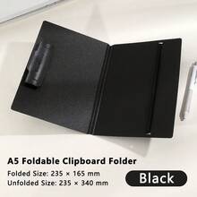 Morandi Color A5 Foldable Clipboard Folder Waterproof PP Writing Pad Board With Elastic Strap Portable Document Paper Holder For Office School - Multicolor - View 12