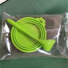 1pc Random Pet Supplies Silicone Can Lid With Spoon, Cat/Dog Food Seal Cover - 500ml - View 7