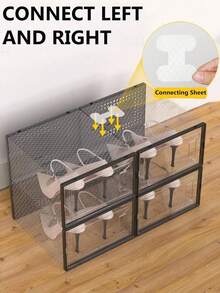 Shoe Storage, 12 Pack Shoe Organizer For Closet, Shoe Boxes Clear Plastic Stackable Shoe Containers With Lids For Size 12-13 - Black - View 8