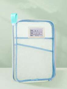 1pc Transparent Mesh File Bag, Multi-Layer Zipper Storage Bag, 3-Compartment Large Capacity Stationery Bag, Transparent Exam Pencil Case, L-Shaped Opening File Folder, Student & Office Supplies - Single Piece - View 15