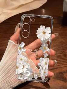 1 Piece Soft Romantic Fashion Floral Print Phone Case Compatible With Huawei Honor, Galaxy A04e/12/A13/A14/A34/A50/A52/A53/A54/S21/S22/S23/S24/S25/S25Ultra/S25FE/S26/S26 PLUS/S26 ULTRA/S26 EDGE, 6A/7A/8A, 12T/13T/15T/15T Pro - 透明 3 - 查看 8