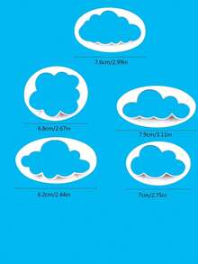 5 Piezas Molde Para Galletas Con Forma De Nube, Cortador De Galletas Blanco Con Diseño De Caricatura Para Hornear - Blanco - Ver 7