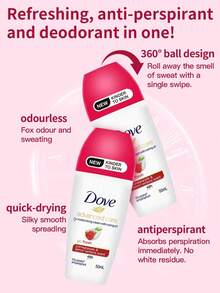 Dove 滾珠除臭劑 1 瓶 50ml，石榴與檸檬清新香調，長效汗水與異味防護，溫和保濕配方，不黏膩，衣物不留白痕，適合腋下日常使用 - 新石榴檸檬清新 - 查看 3