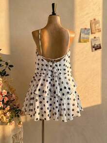 Nuevo vestido elegante y romántico para invitados de boda, de unicolor, con espalda descubierta, multicapa con volantes de gasa, minivestido, adecuado para estilo bohemio, boho - Multicolor 2 - Ver 2