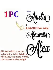 1pc 3-6 Inch Custom Name Stickers, Date Stickers, DIY Gifts, Handmade Calligraphy, Wedding Favors, Holographic Glitter Decals For Water Bottles, Lunch Boxes, Glass, Cups, Aesthetic, Personalized Gift - Sticker - View 22