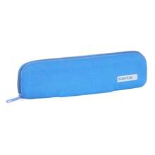 Safta | Set Of 12 Flat Pencil Cases Silicone Blue Glitter, Assorted Silicone In Transparent PVC Cylindrical Box, 4 Sizes (200x20x55 A), Ideal For School And Back To School, Zipper - Glow - View 4