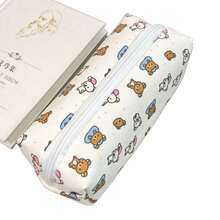 San-X Rilakkuma Tempat Pensil Kanvas Kartun Beruang Santai Baru, Tas Penyimpanan Alat Tulis Siswa yang Lucu, Kapasitas Besar, dan Sangat Menarik - MultiWarna - View 6