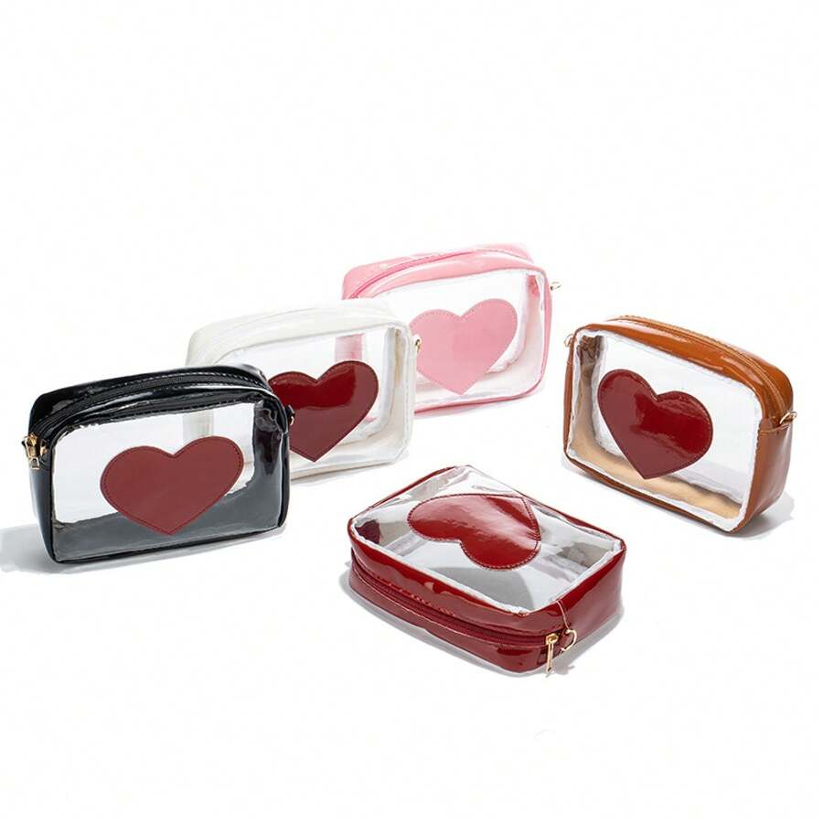 Bolso de mano moderno y versátil para mujer, estilo casual elegante con un toque de alta gama, bolso de hombro estiloso ideal para ir de compras, nuevo bolso bandolera de otoño 2026, bolso cuadrado pequeño casual transparente en forma de corazón, bolso de cámara de moda, disponible para compra al por mayor. - Blanco - Ver 1