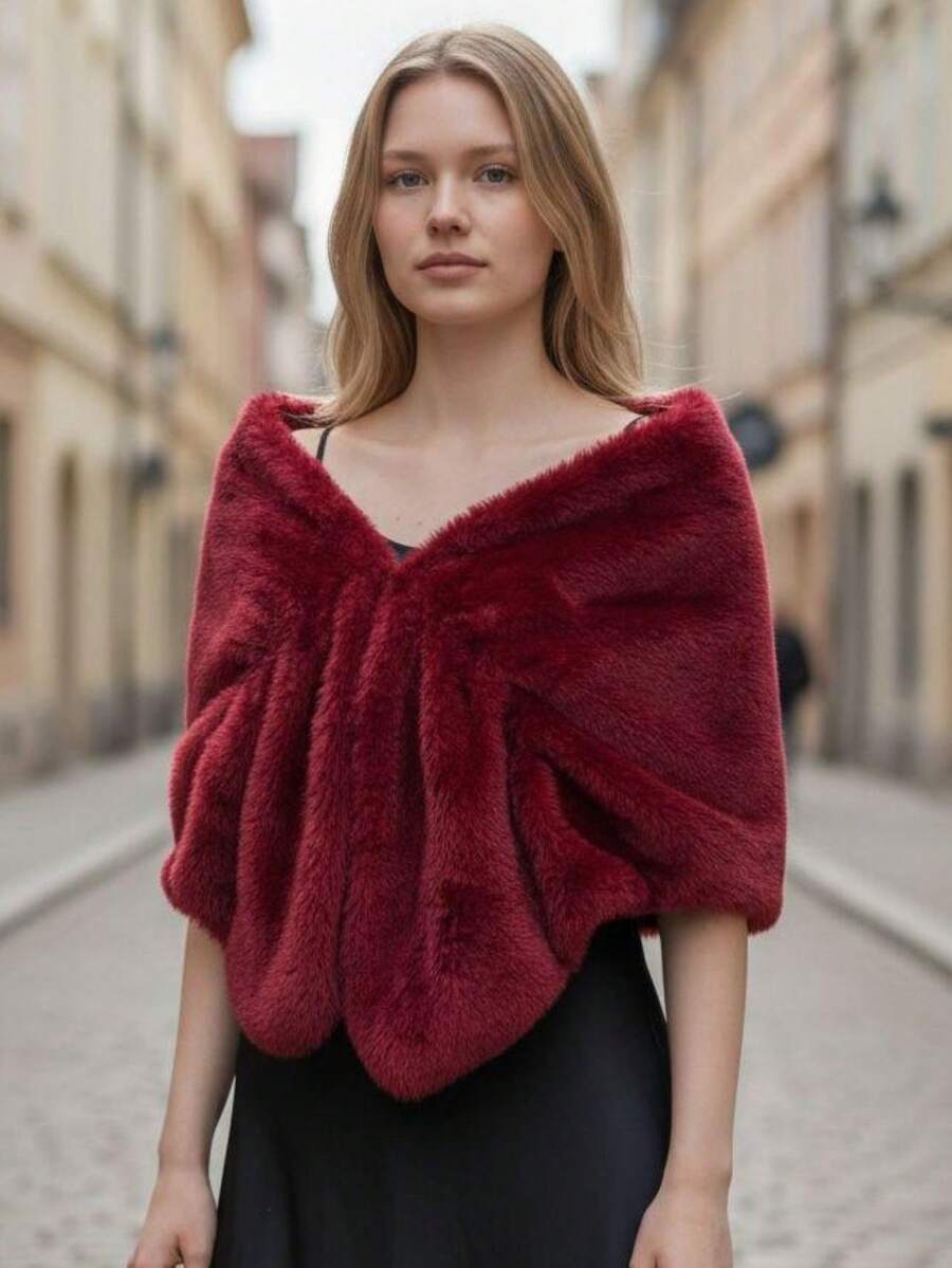Women's Winter Plush  For Parties, Events, And Weddings - Elegant - Redwood - View 1
