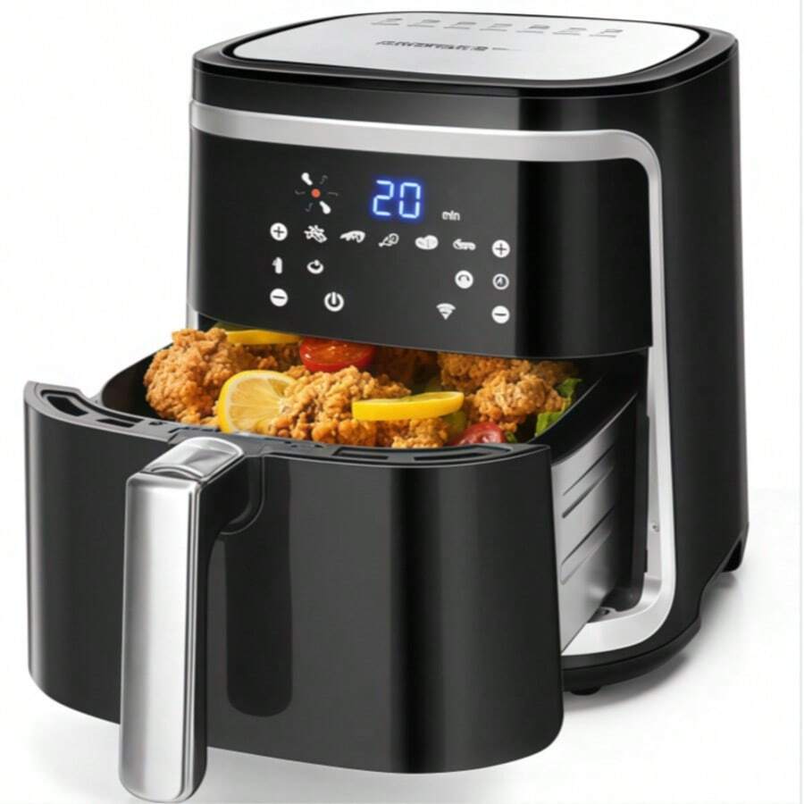 Freidora de Aire Inteligente 1750W, 7L de Capacidad, 7 Menús Preprogramados, Control de Temperatura y Temporizador, Cesto Antiadherente y Fácil de Limpiar - Aigostar