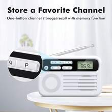 Mini Radio FM con Altavoz, Radio Compacta con Toma para Auriculares, Recargable, Batería de Larga Duración de 1200mAh, Adecuada para Uso Interior, Exterior y de Emergencia, Ligera y Portátil, Cabe en el Bolsillo o Mochila - Ver 5