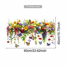 蝴蝶花卉窗貼，可移除可重複使用靜電貼窗貼，野花捕光玻璃門窗貼紙，適用於居家廚房臥室客廳裝飾，春夏花園牆面與玻璃裝飾，免膠水 - 野花蝴蝶貼 - 查看 9