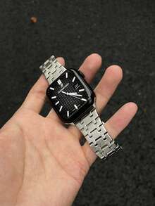 Stainless Steel Watch Band, Compatible With Apple Watch 42mm, 38mm, 40mm, 41mm, 44mm, 45mm, 46mm, 49mm, Fashionable Smartwatch Replacement Band For Apple Watch Series Ultra2, Ultra SE2, SE 11, 10, 9, 8, 7, 6, 5, 4, 3, 2, 1, Suitable For Men And Women, Ideal Gift For Students Back To School - Silver - View 4