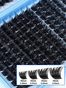 320/384/448pcs D Curl Large Capacity Individual Eyelashes,Gift For Mom,Cluster Eyelash Extensions,Soft And Natural Look,Long Lasting False Eyelashes,Lightweight Reusable Wispy Eyelashes Set Suit For Daily,Wedding,Night Party, Bridal,Cosplay Makeup. - D - View 11