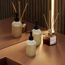 2 Pack Glass Soap Dispenser With Pump, 400ml/13.5oz Refillable Soap Dispensers With Vertical Stripe For Hand Wash & Dish Wash, Elegant Bathroom Soap Dispenser For Dishwashing Liquid, Lotion - 2件透明色 - 查看 5