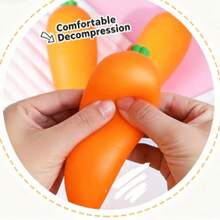 Super Soft Carrot Squeeze Toy, Slow Rebound Stress Relief Toy, Realistic Funny Vent Toy, Imitation Fake Food Carrot - Multicolor - View 6