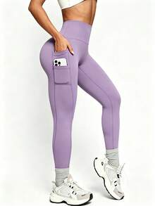 Women Leggings - Violet Purple - View 3
