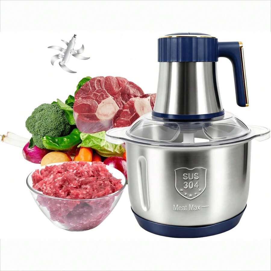 Food Processor,5-Speed Electric Food Chopper,Meat Grinder 5L(20Cups) With Two 6-Blade Sets,500W Powerful Vegetable Chopper Used For Dough Mixing,Meat, Nuts, Fruits, Garlic And Vegetables - Xem 1
