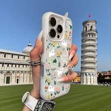 Phone Case: New Fashionable Minimalist Floral Puppy Dopamine Color Skin-Feel Jelly Dual-In-One Magnetic Wireless Charging Phone Case, Halloween, New Year Gift, Christmas Gift, Easter Gift, Halloween Gift, For Family, For Friends. Suitable For - 藍色 - 查看 3