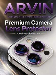 Arvin 3年極致耐用 17 Pro Max/17 Pro/16 Pro Max/16 Pro/15 Pro Max/15 Pro/15Plus/16Plus/17Air/16e 相機鏡頭保護貼 1:1 隱形貼合、超清晰、不易破碎、強吸附、相容手機殼，金屬強化玻璃後置相機螢幕蓋 - 淺灰紫 - 查看 5