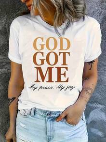 VivaGlam-Camiseta con estampado de "God Happy" - Negro - Ver 6