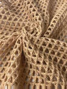 Vestido corto de verano sin mangas con diseño de lentejuelas, tirantes finos y transparente para playa y vacaciones, nueva llegada 2026 - Camel - Ver 8