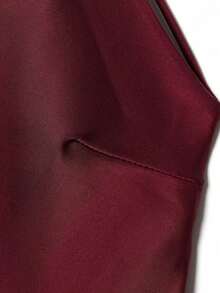 Vestido de satén con escote en V y espalda descubierta, elegante vestido de fiesta/evento con estilo de lencería, negro de verano - Burdeos - Ver 4