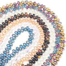 1 Strand 6*9mm Shiny Coated Teardrop Glass Beads, Approx. 95pcs, Hanging Artificial Crystal Glass Beads - Jewelry Making DIY Beads Accessories, DIY Special Bracelets, Earrings, Hair Accessories, Headwear, Pendants, Charms And Crafts - Water Drops - View 7