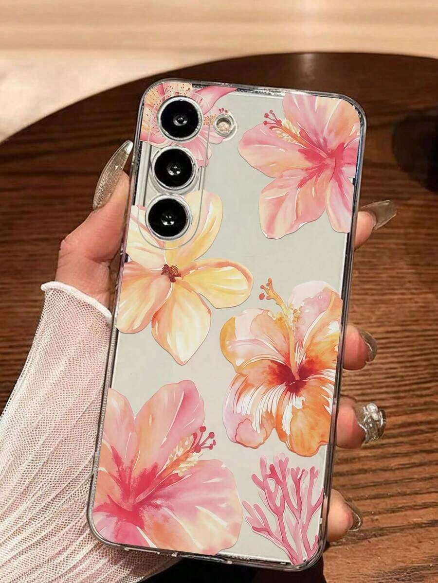 1 Piece Soft Phone Case With White Lily Flower And Butterfly, Compatible With Huawei Honor, , Galaxy A04e/12/A13/A14/A34/A50/A52/A53/A54/S21/S22/S23/S24/S25/S25Ultra, 6A/7A/8A, 12T/13T, International Version, Not Domestic Version, Spring Gift - 透明 14 - 查看 1